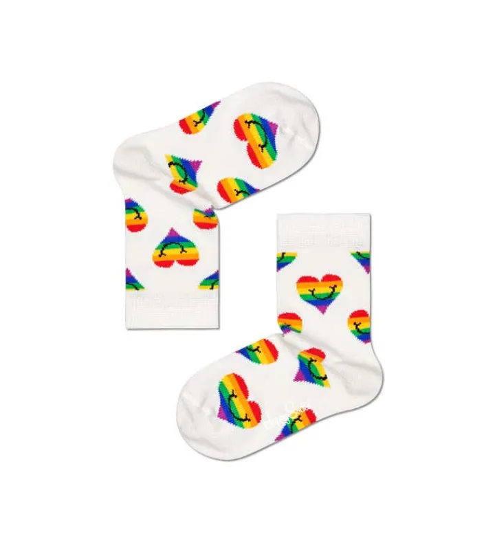 Kinder Happy Socks Kinder^Kids Pride Smiling Heart Sock