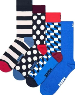 Happy Socks Farbüberladung|Erwachsene^4-Pack Blue Mix Socks