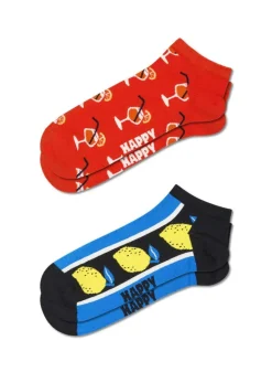 Happy Socks Erwachsene^2-Pack Orange Spritz & Lemon Low Socks